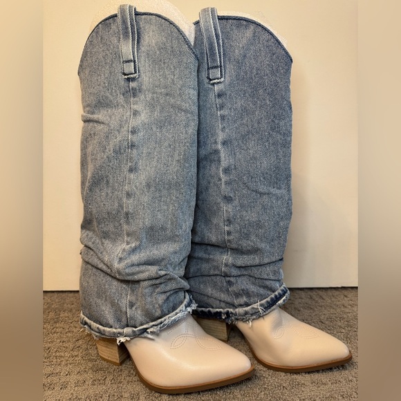 Steve Madden Denim Lassy Cowboy Boot - Picture 2 of 11